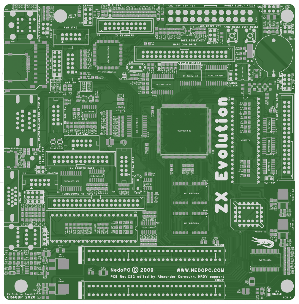 Печатная плата ZX Evolution Rev.CU2_A