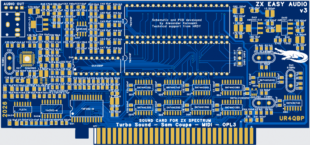 Печатная плата ZX Easy Audio v3