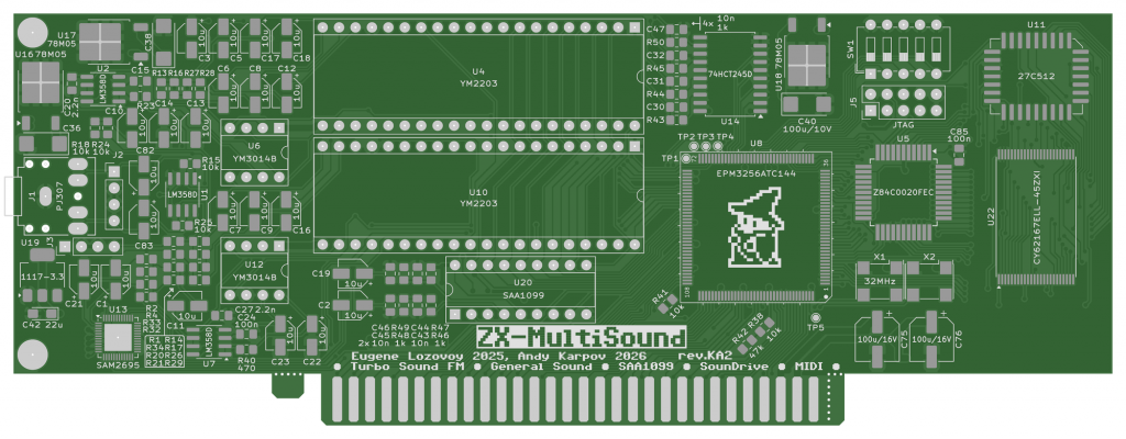 Печатная плата ZX-MultiSound Rev.KA2